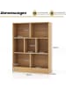 COSTWAY Bücherregal mit 7 Fächern in Hellbraun