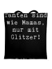 Mr. & Mrs. Panda Shopping Tasche Spruch Glitzernde Tante mit Spruch in Schwarz