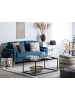 Beliani 2-Sitzer Sofa KALMAR in Blau/Braun - (W) 182 x (H) 88 x (L) 74 cm
