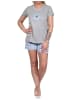 NORMANN e Pyjama kurzarm Shorty Fontprint - 74582 in hellblau