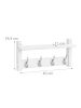 relaxdays 2 x Wandgarderobe in Weiß - (B)40 x (H)19,5 x (T)11 cm