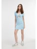 myMo Damen Minikleid Aus Rippstrick in Hellblau
