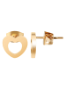 Adeliás Damen Ohrringe – Ohrstecker Herz aus Edelstahl in gold
