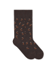 von Jungfeld Gemusterte Weihnachtssocken Festive Icons in Reindeer Chestnut Brown