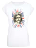 F4NT4STIC Extended Shoulder T-Shirt Sex Pistols God Save The Queen in weiß