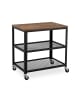 relaxdays Rollwagen in Schwarz/ Braun - (B)60 x (H)61 x (T)40 cm