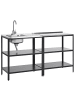 Beliani 4er-Set Gartenküche VILAMA in Schwarz/Silber