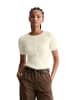 Marc O'Polo DENIM Feinstrick-Kurzarm-Pullover slim in Creamy White