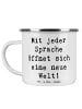 Mr. & Mrs. Panda Metalltasse Spruch Sprachen lernen mit Spruch in Weiß