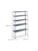 relaxdays 2 x Schwerlastregal in Silber - (B)100 x (H)185 x (T)30 cm