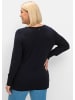 sheego V-Ausschnitt-Pullover in tiefblau