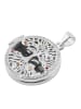 Adeliás Damen Anhänger – Lebensbaum Medaillon aus 925 Silber mit Zirkonia in silber