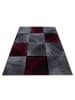 KADIMA DESIGN Teppich Kurzflor Karo-Design Polypropylen Wohnzimmer in Rot