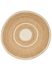 Beliani Geflochtener Teppich HALFELI in Beige/Weiß - (W) 140 x (L) 140 cm
