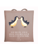 Mr. & Mrs. Panda Tragetasche Pinguin Liebe mit Spruch in Braun Pastell