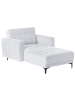 Beliani Chaiselongue ABERDEEN in Grau/Schwarz - (W) 107 x (H) 83 x (L) 189 cm