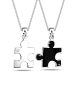 Elli Halskette 925 Sterling Silber Puzzleteile in Schwarz