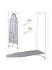 relaxdays Bügelbrett in Weiß/ Grau – (B)108,5 x (H)127,5 x (T)43 cm