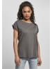 Urban Classics Urban Classics Damen Ladies Extended Shoulder Tee in darkshadow
