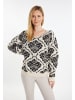 Usha Damen Strickpullover in Creme Mehrfarbig