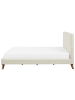 Beliani Doppelbett TALENCE in Beige/Heller Holzfarbton - (W) 198 x (H) 106 x (L) 218 cm