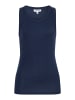 More & More schmales Basic-Top, gerippt in dark blue