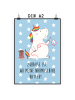 Mr. & Mrs. Panda Print Einhorn Näherin mit Spruch in Blau Pastell