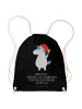Mr. & Mrs. Panda gym tasche Einhorn Weihnachtsmann mit Spruch in Schwarz
