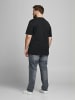 Jack & Jones JJECORP Print Kurzarm CREW NECK T-Shirt Plus +Size in Schwarz