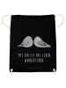 Mr. & Mrs. Panda Sportrucksack Turteltauben Liebe mit Spruch in Schwarz