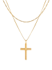 KUZZOI Halskette 925 Sterling Silber Kreuz in Gold