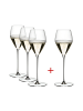 RIEDEL Glas 4er Set Champagner Weingläser Veloce in 327 ml in transparent