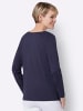 Sieh an! Langarmshirt in nachtblau-eisblau