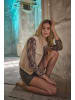 Aniston CASUAL Schlupfbluse in hellbeige-dunkelbeige-braun-anthrazit-goldfarben