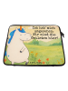 Mr. & Mrs. Panda Laptop Tasche Einhorn Mann Design mit Spruch in Weiß