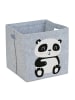 relaxdays Aufbewahrungskorb "Panda" in Grau - (B)34 x (H)33 x (T)32 cm