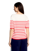 CARTOON Strickpullover mit Rundhalsausschnitt in Cream/Red