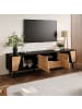ABRIHOME TV Schrank in Schwarz 180x40x46 cm mit Schubladen 2 Schränken für 75 Zoll