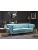 Beliani 3-Sitzer Sofa ARVIKA in Blau/Transparent - (W) 204 x (H) 75 x (L) 78 cm