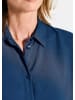 GOLDNER Viskosebluse mit Hemdkragen in dunkelblau