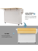 ABRIHOME Küchenwagen in Weiß 112x40x94 cm mit klappbarer Platte Stauraumtüren und Rollen