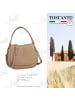 Toscanto Leder Umhängetasche Toscanto Tasche taupe, beige ca. 27cm