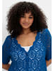 sheego by Joe Browns Ajourstrickjacke in kobaltblau