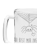 Mr. & Mrs. Panda Bierkrug Mit Gravur Spinne Agathe Liebe mit Spruch in Transparent