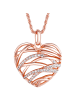 Lulu & Jane Halskette Herz Metall-Legierung verziert mit Kristallen von Swarovski® in roségold