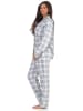 NORMANN langarm Flanell Pyjama Schlafanzug kariert - 70144 in Blau
