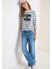 Cecil 3/4-Arm Shirt mit Wording Artwork in Blau