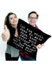 Mr. & Mrs. Panda 40 x 40 Kissen Ich bin stolz, dass... mit Spruch in Schwarz