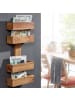 KADIMA DESIGN Zeitungsständer aus Massivholz, klassisch und stilvoll, viel Stauraum in Beige