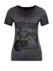 Queen Kerosin Queen Kerosin Slim Fit T-Shirt mit Retro-Print und Oilwash-Effekt Velden Village 2020 in anthrazit